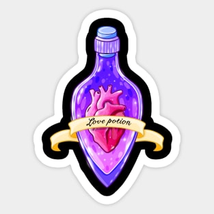 Love Potion Bottle with Anatomical Heart Pastel Sticker